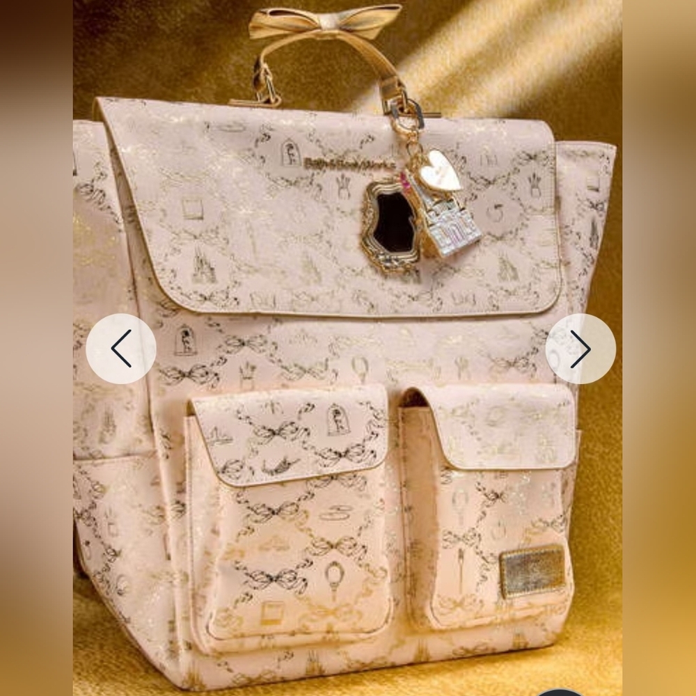 DISNEY PRINCESS BACKPACK BATH AND BODY WORKS GOLD GOLDEN MIRROR PURSE